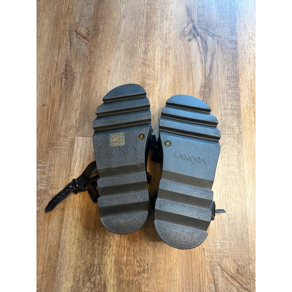 Lamoda Black Smiley Face Platform Sandals Chunky Flatform Rave Festival Shoes 6 - Picture 5 of 5